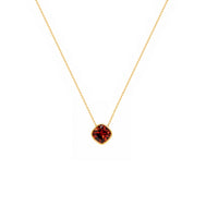 Gold Plated and Red Garnet CZ January Pendant Necklace