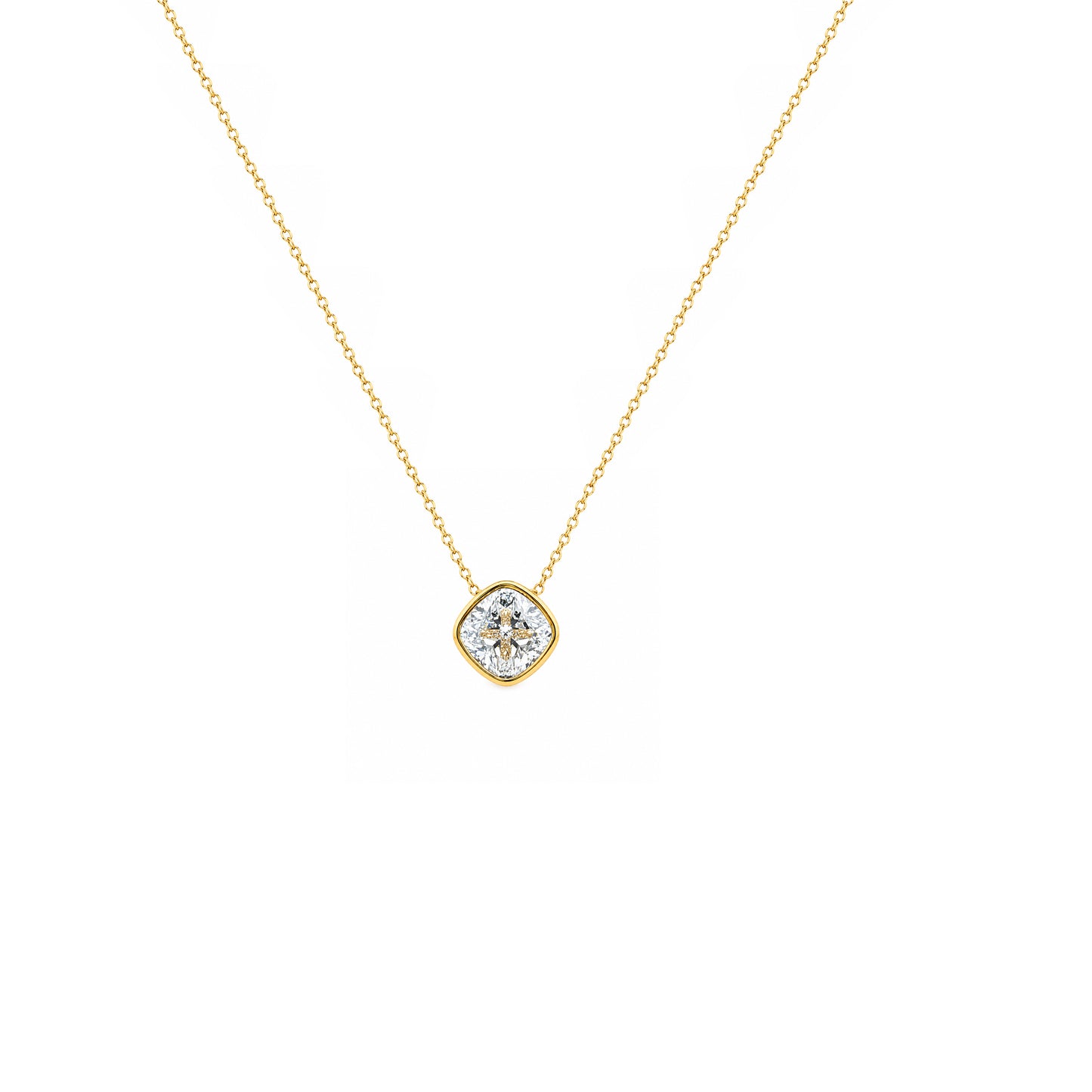 Gold Plated and Clear CZ April Pendant Necklace