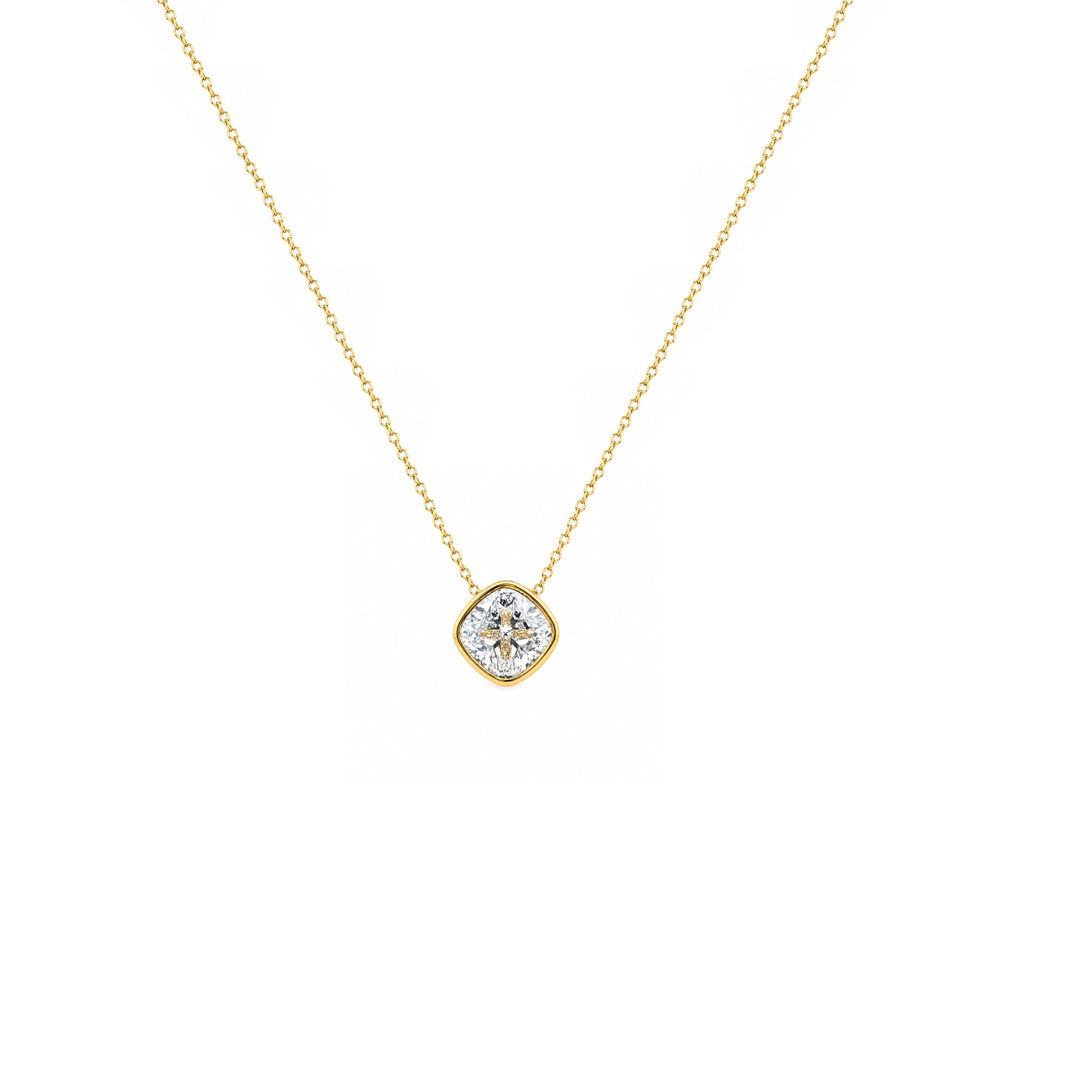 Grace & Co Gold Plated and Clear CZ April Pendant Necklace