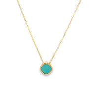Gold Plated and Turquoise December Birthstone Pendant Necklace