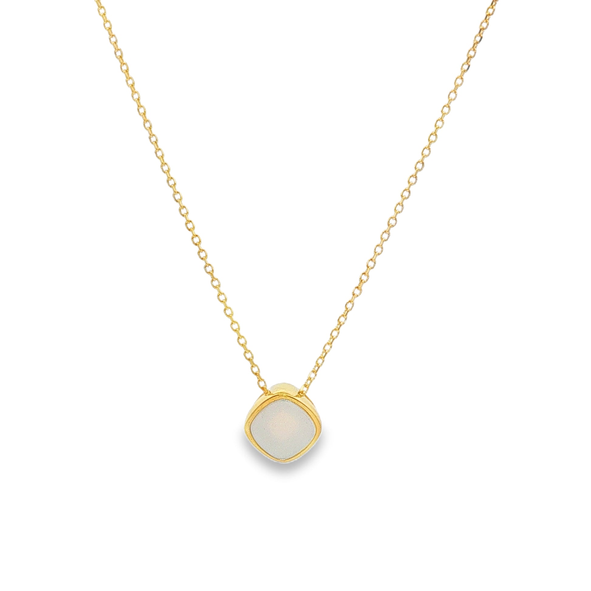Grace & Co Gold Plated and Mother of Pearl June Birthstone Pendant Necklace