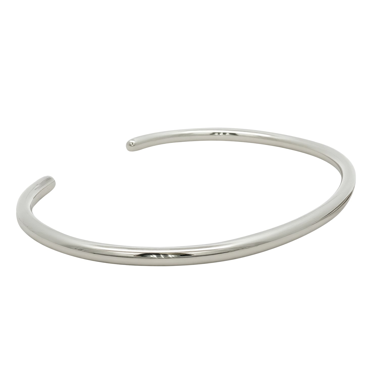 Solid Silver Polished Open Bangle