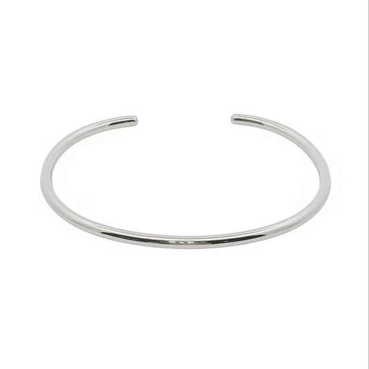 Solid Silver Polished Open Bangle