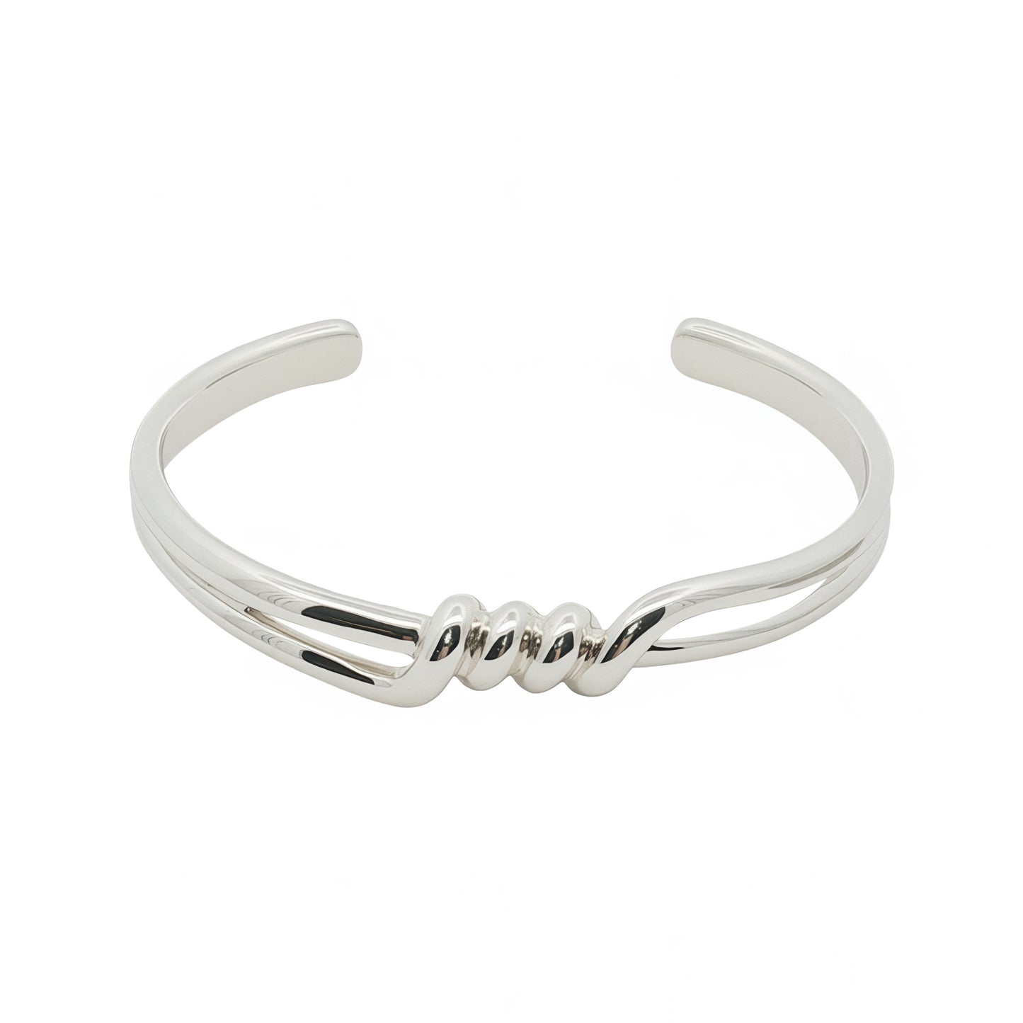 Solid Silver Twisted Knot Bangle