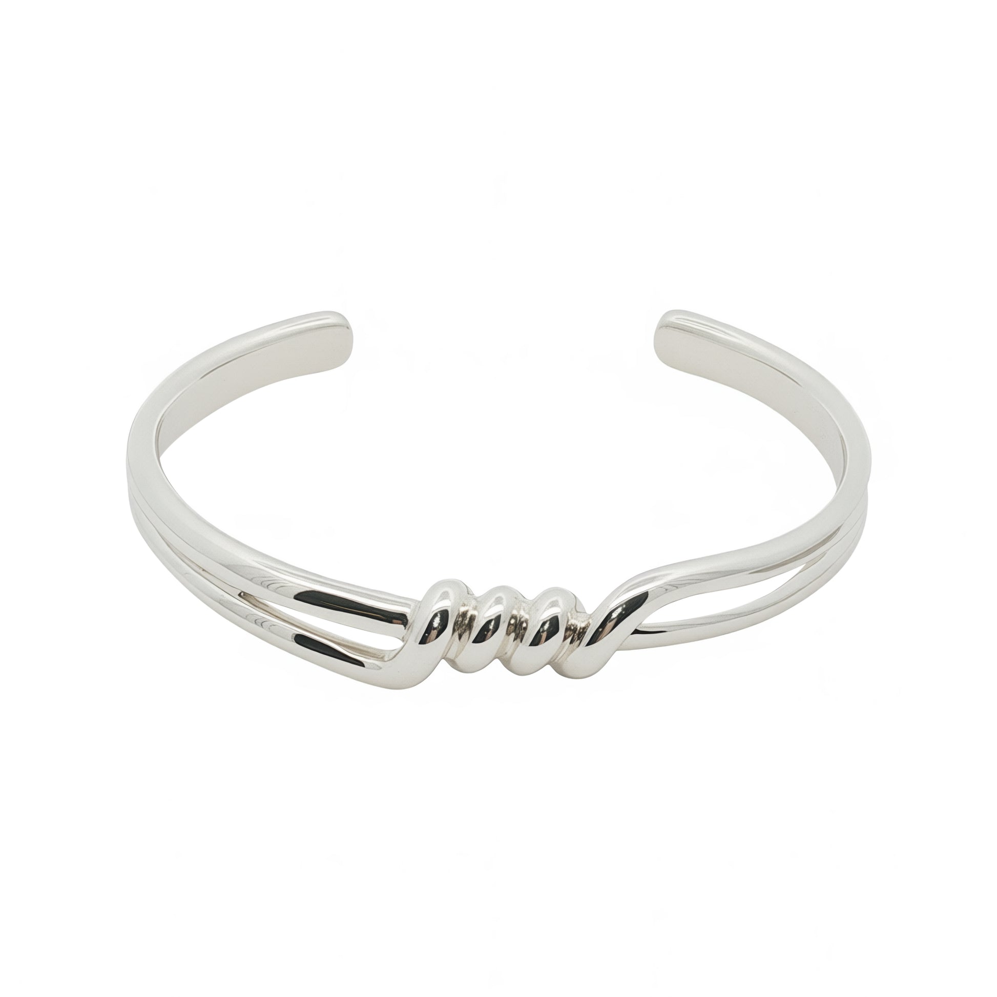 Grace & Co Solid Silver Twisted Knot Bangle