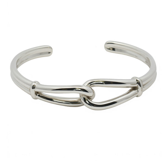 Solid Silver Interlocking Loop Bangle
