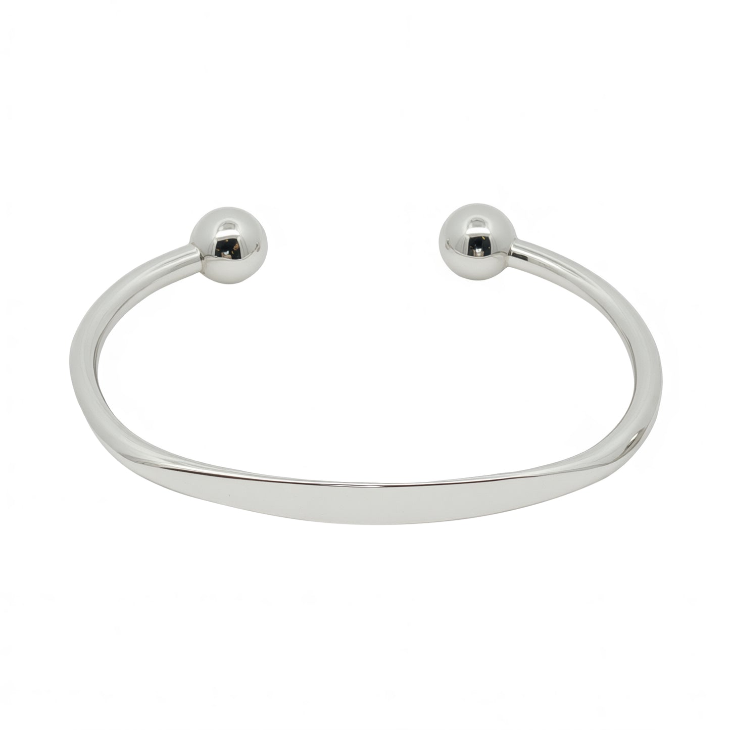 Solid Silver Faceted Torque Bangle