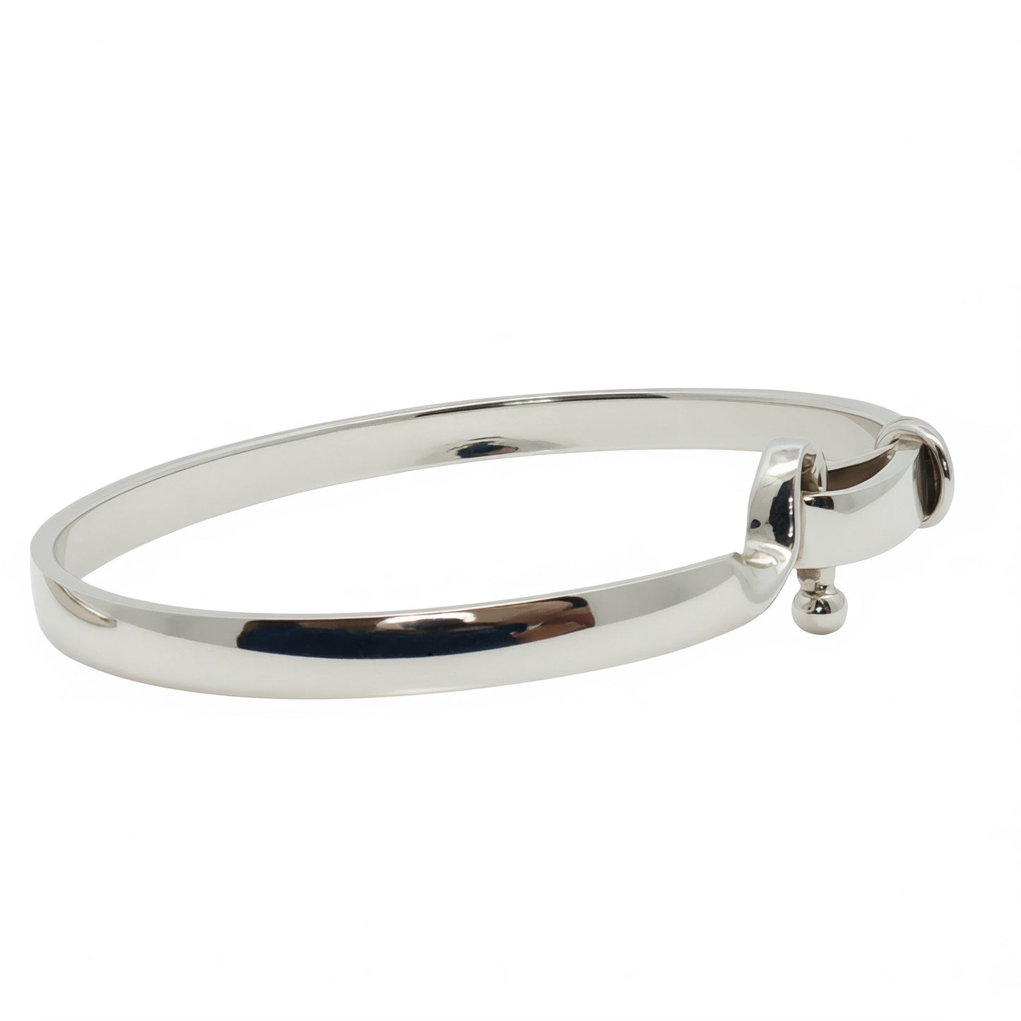 Solid Silver Hook Clasp Bangle