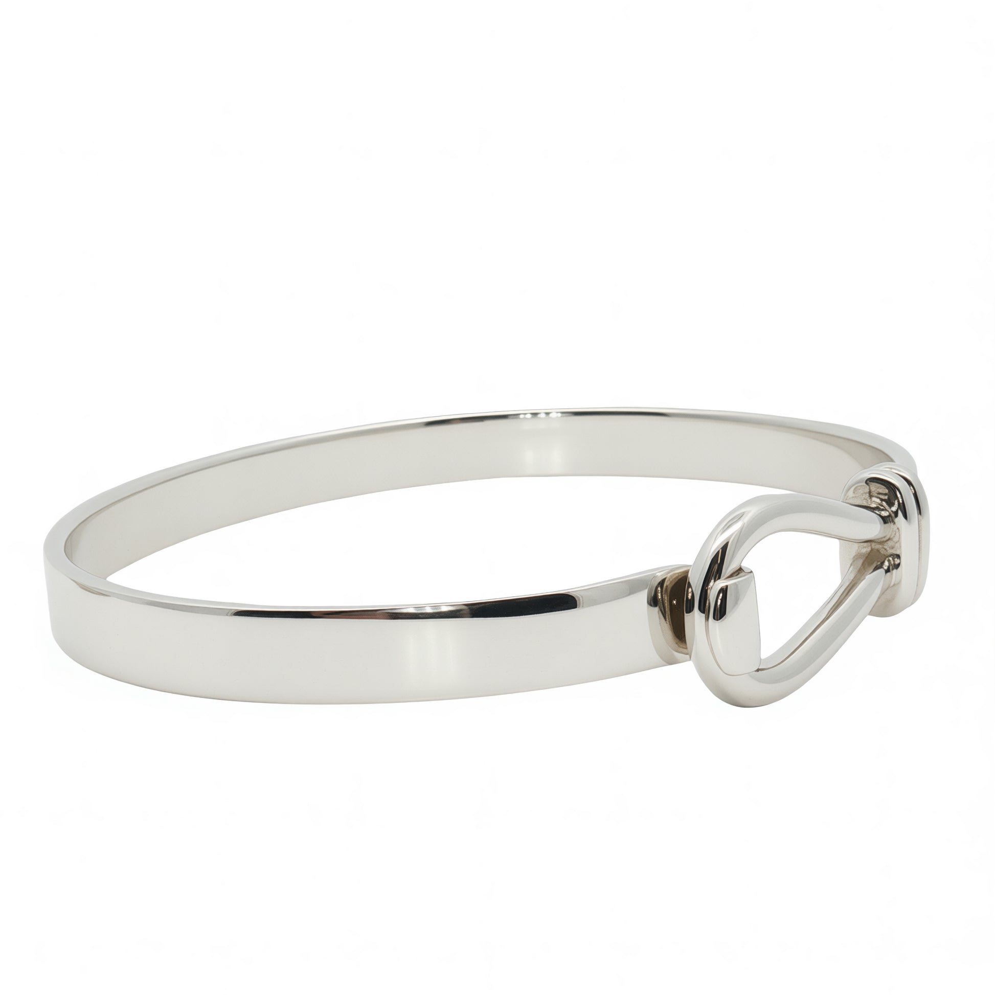 Grace & Co Solid Silver Loop Hook Bangle