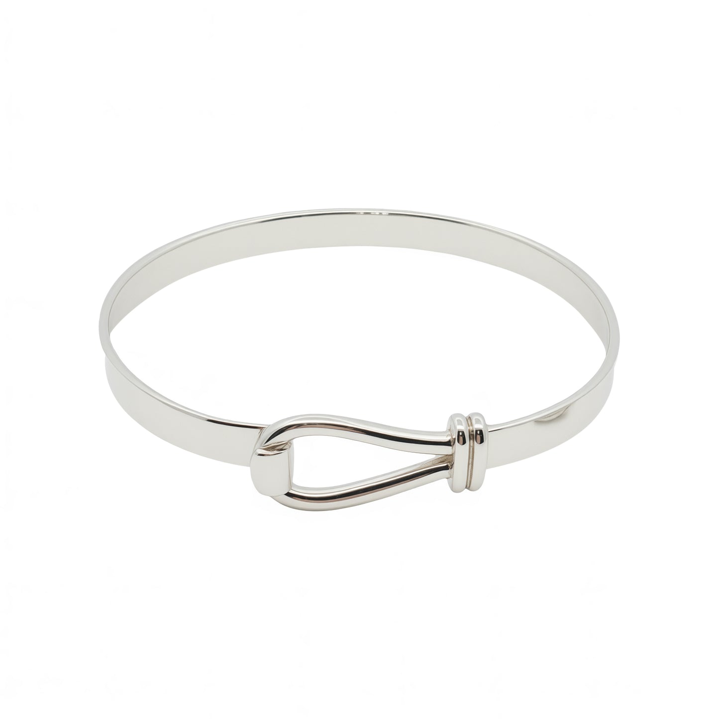 Solid Silver Loop Hook Bangle
