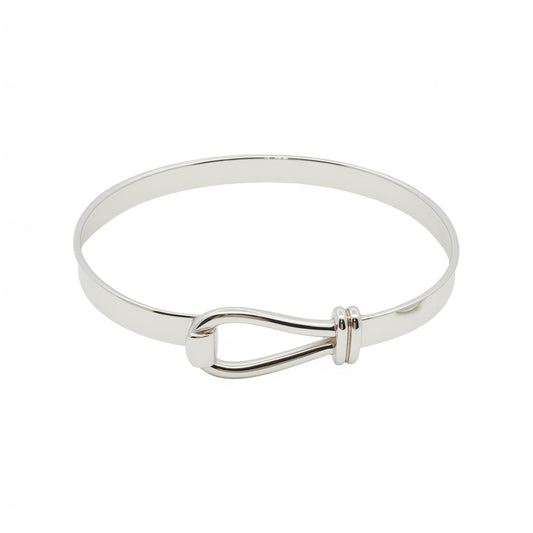 Solid Silver Loop Hook Bangle