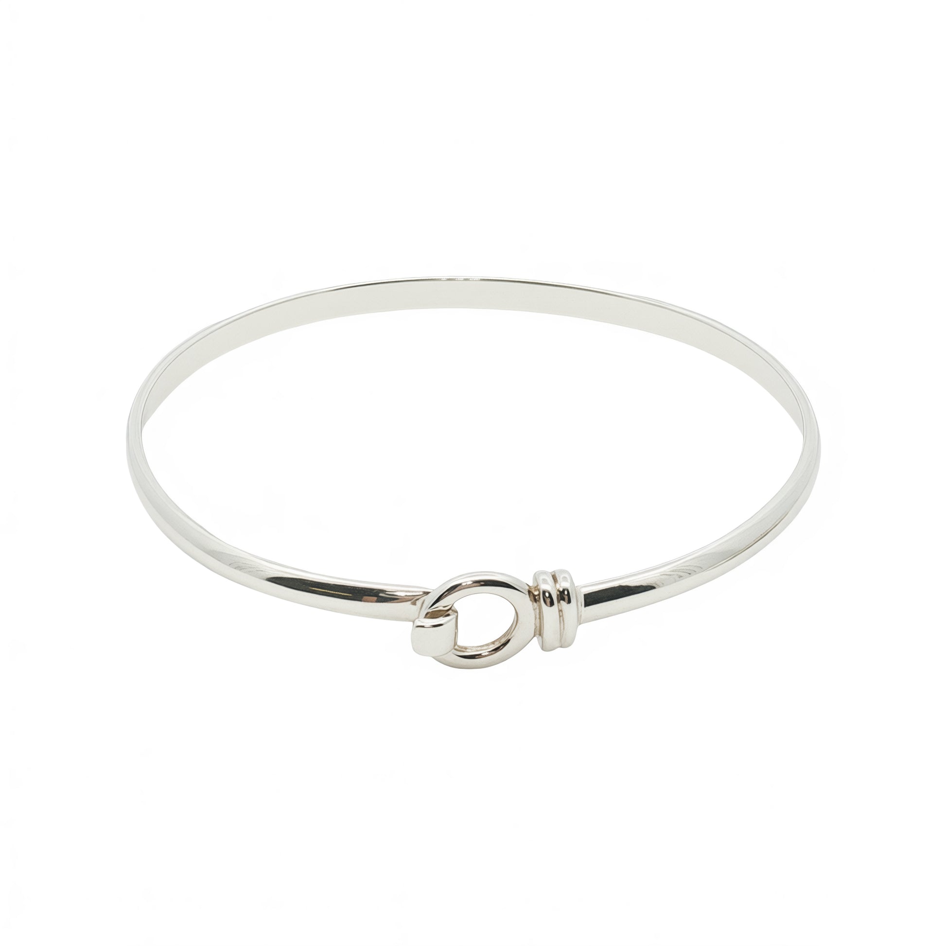 Grace & Co Solid Silver Round Hook Bangle