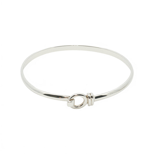 Solid Silver Round Hook Bangle