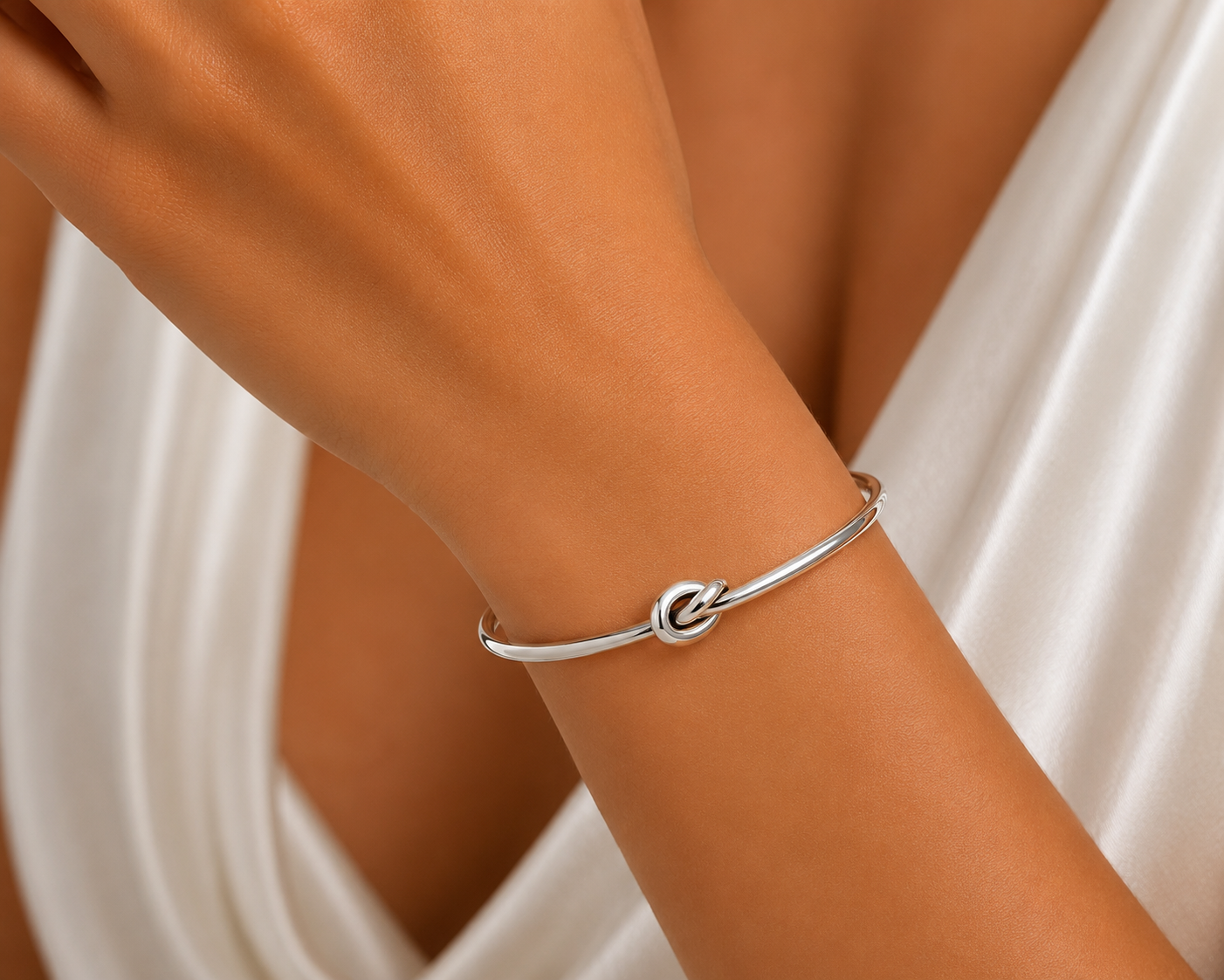 Solid Love Knot Slip-On Bangle