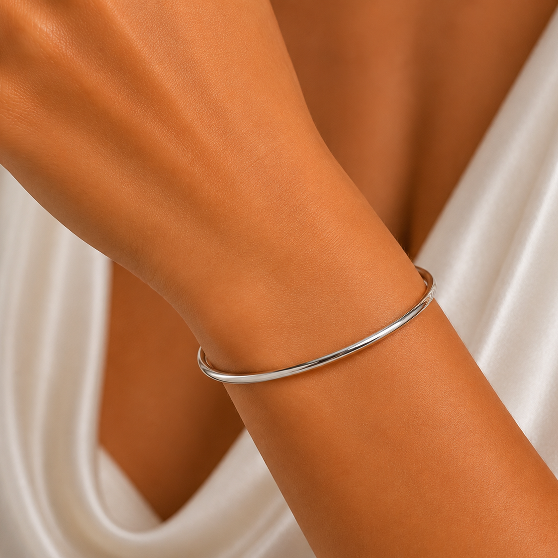 Solid Oval Smooth Slip-On Bangle
