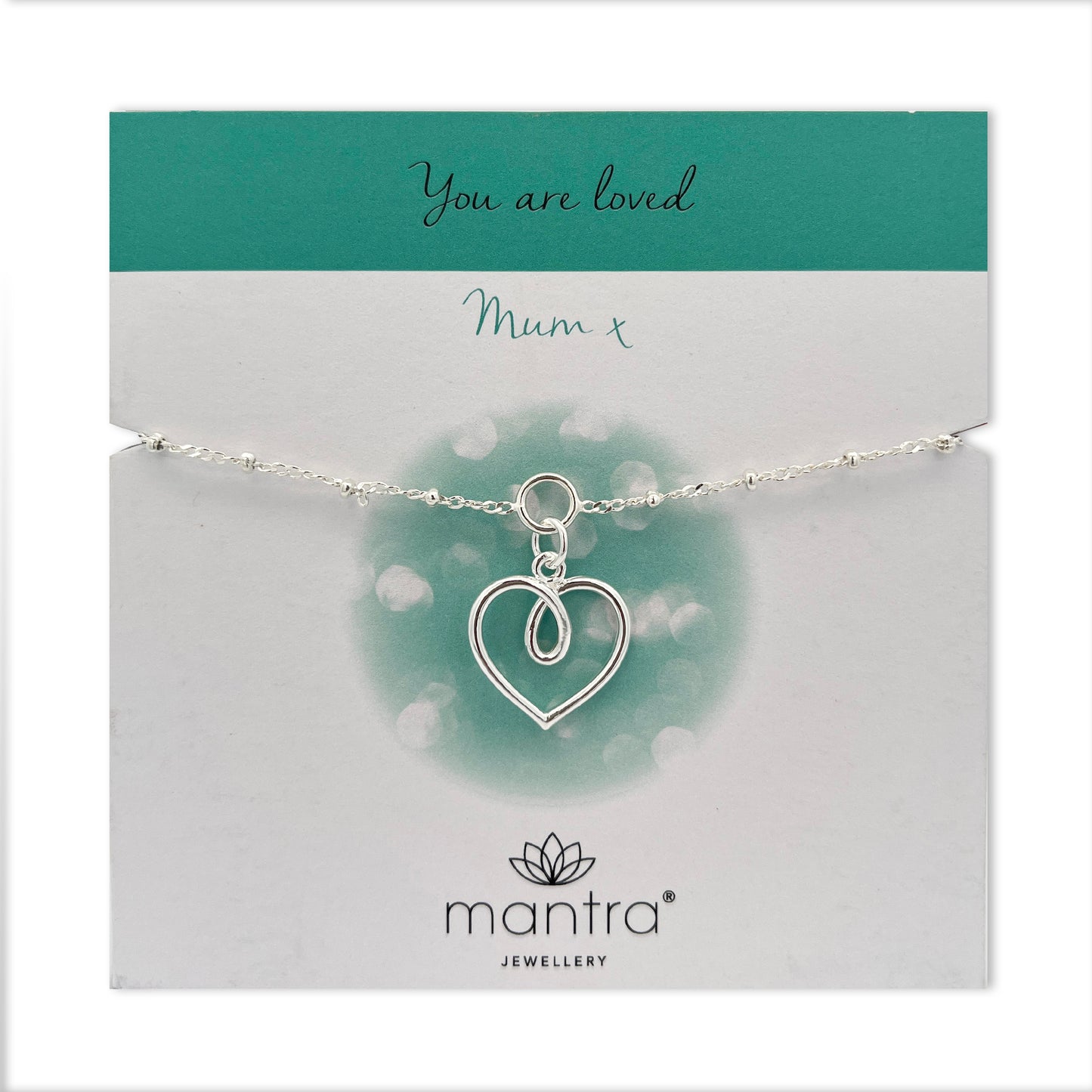 Fancy Heart Mum Charm Bracelet in Sterling Silver