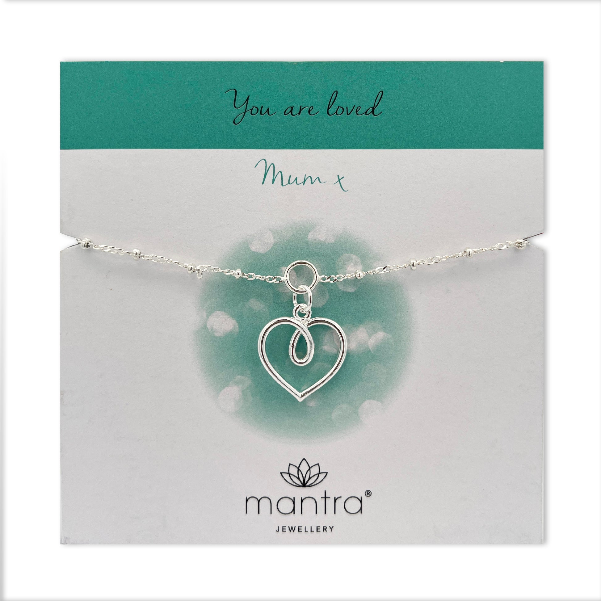 Mantra Jewellery Fancy Heart Mum Charm Bracelet in Sterling Silver