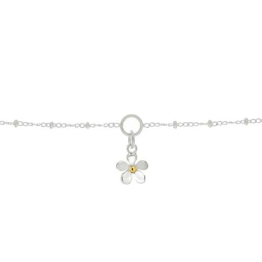 Thank You Daisy Charm Bracelet in Sterling Silver