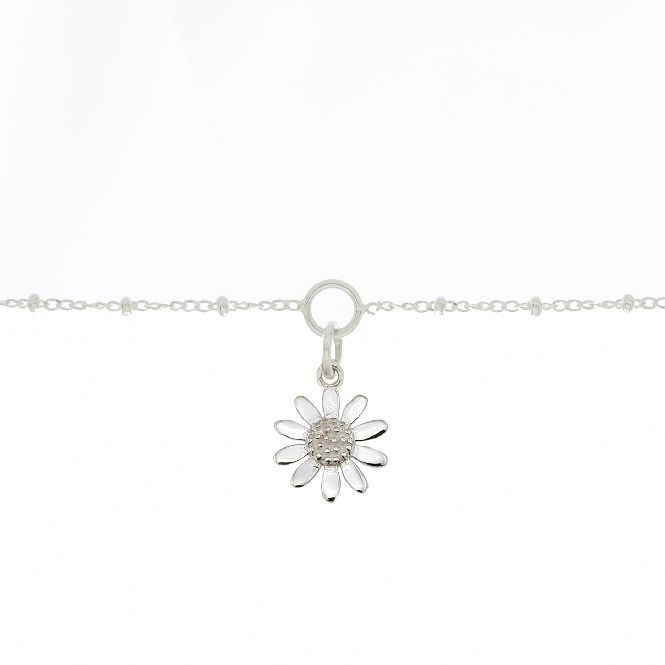 Daisy Charm Bracelet in Sterling Silver