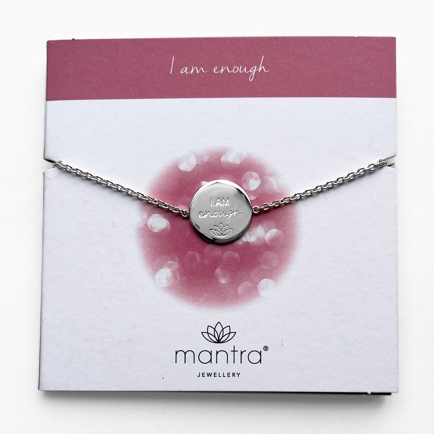 I am Enough Disc Bracelet in Sterling Silver