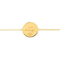 I am Enough Disc Bracelet in Gold