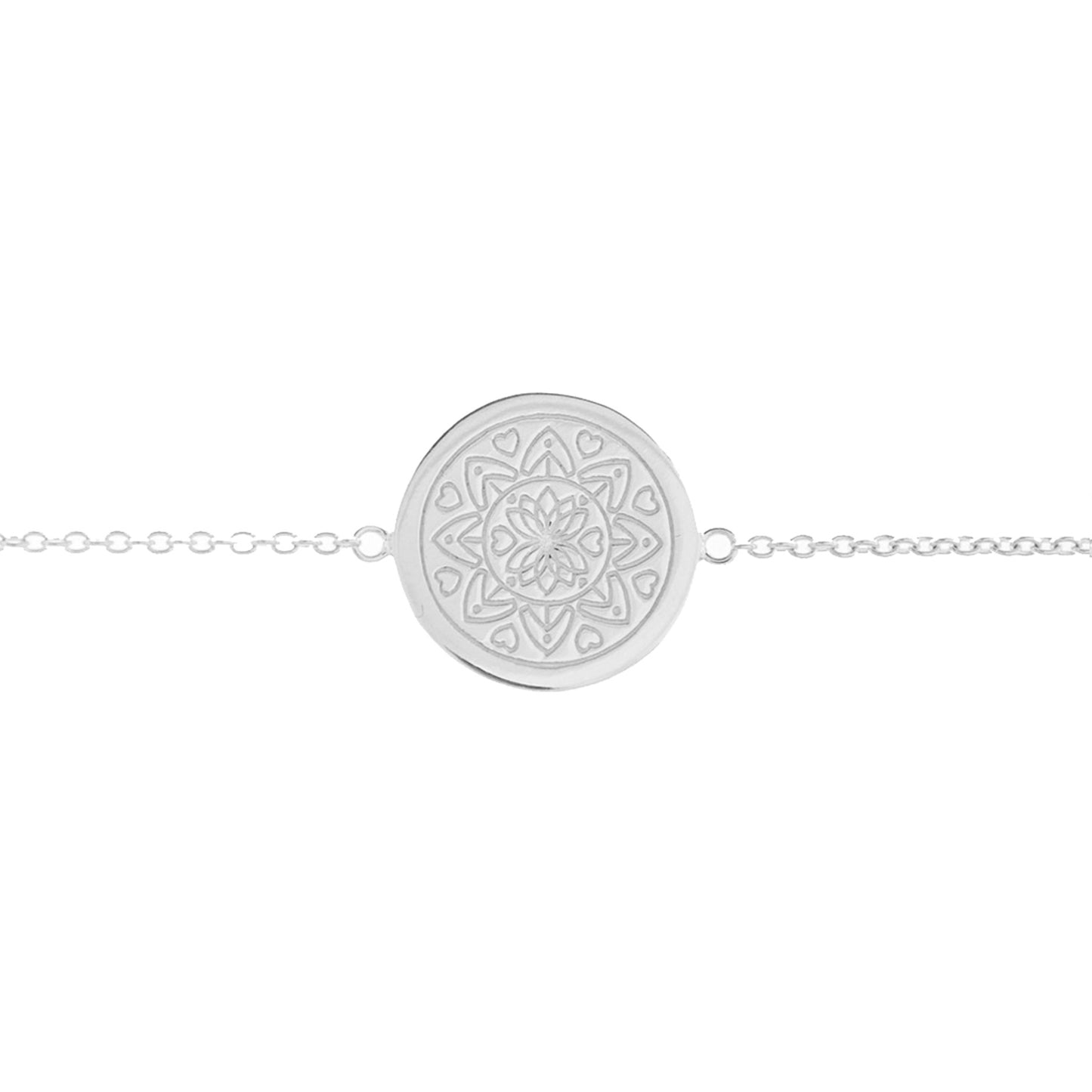 Love Mandala Disc Bracelet in Sterling Silver