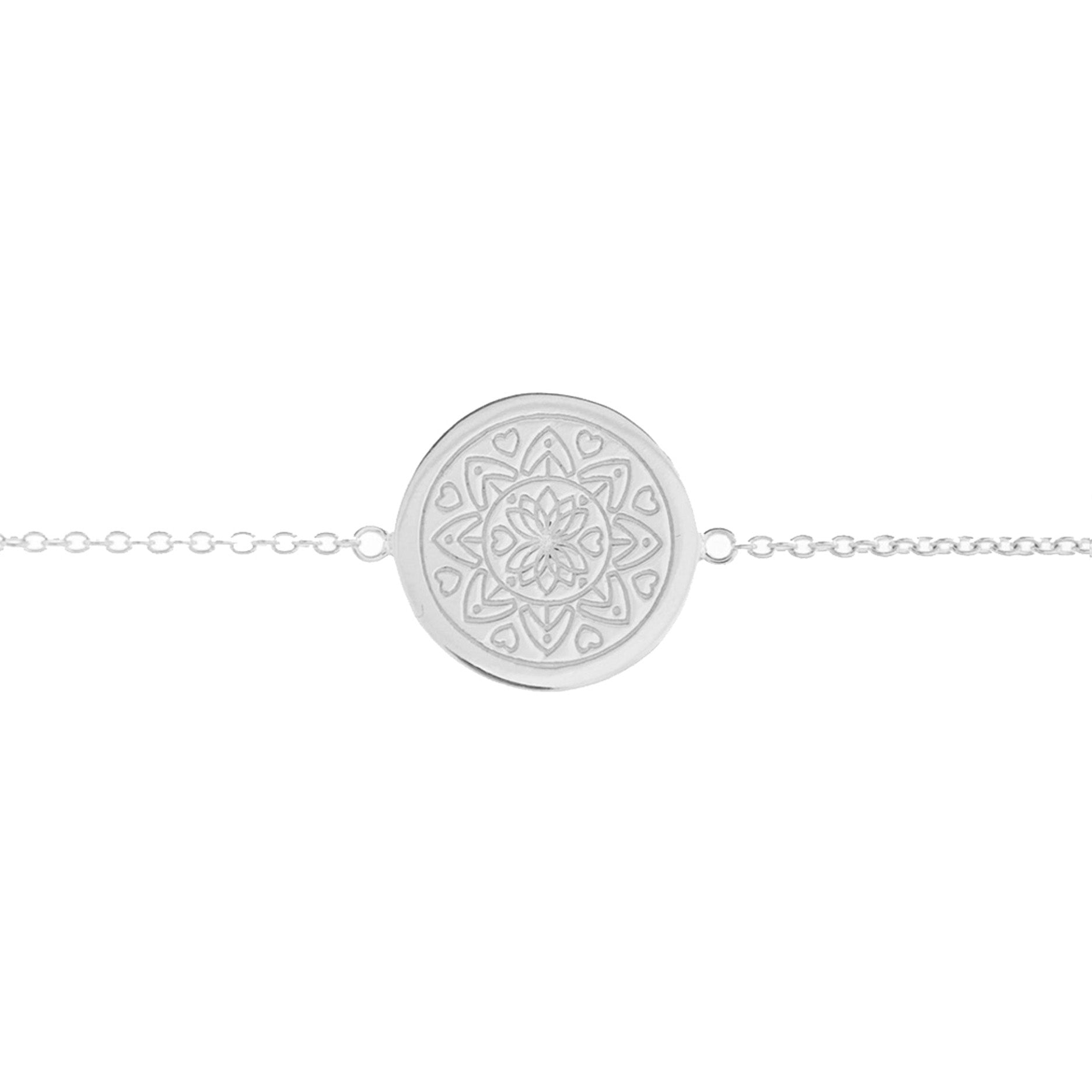 Mantra Jewellery Love Mandala Disc Bracelet in Sterling Silver