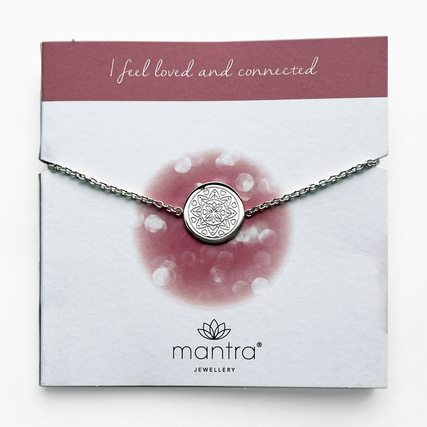 Love Mandala Disc Bracelet in Sterling Silver