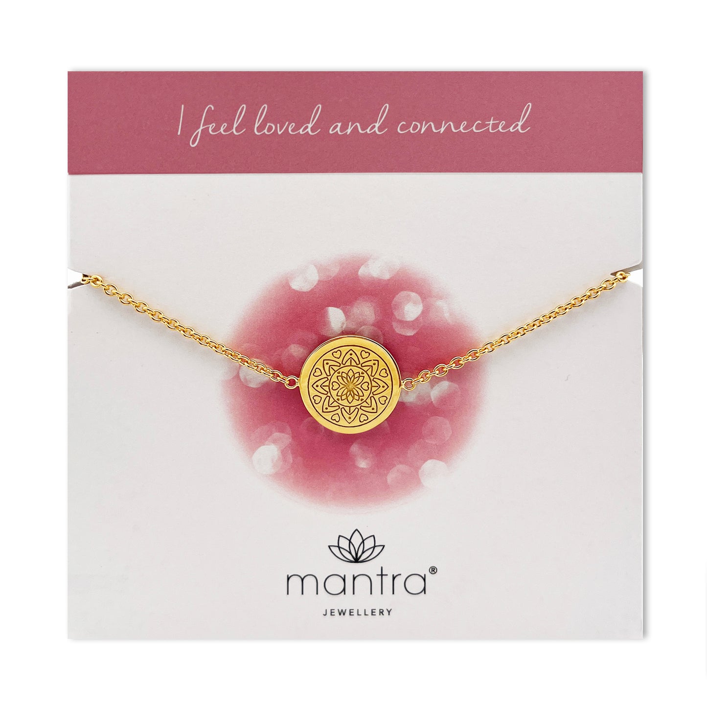 Love Mandala Disc Bracelet in Gold