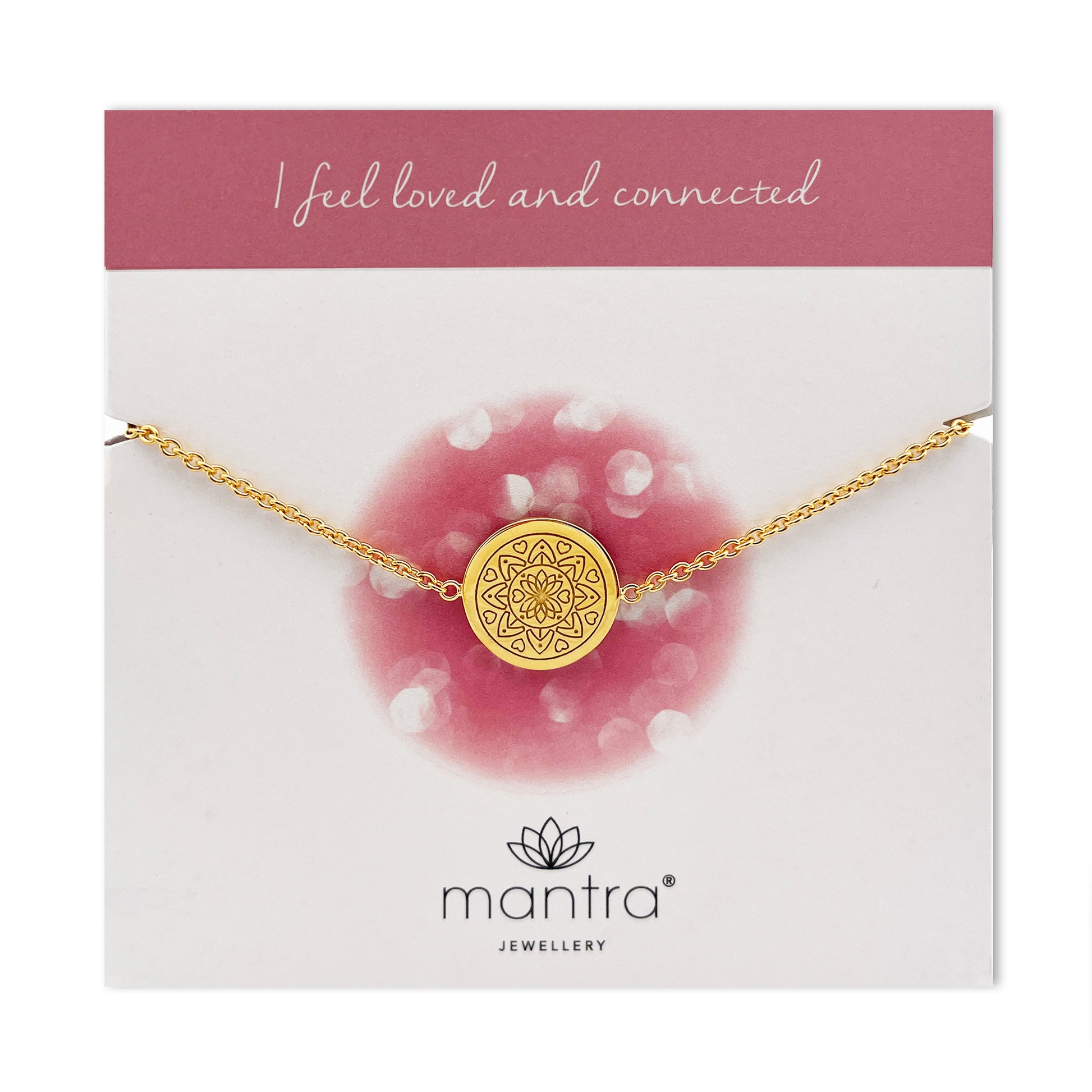 Mantra Jewellery Love Mandala Disc Bracelet in Gold