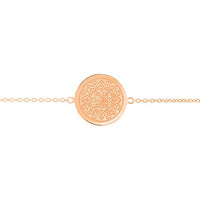 Love Mandala Disc Bracelet in Rose Gold