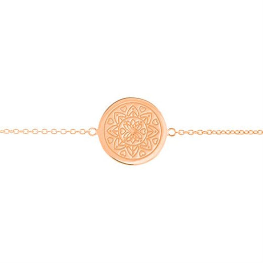 Love Mandala Disc Bracelet in Rose Gold