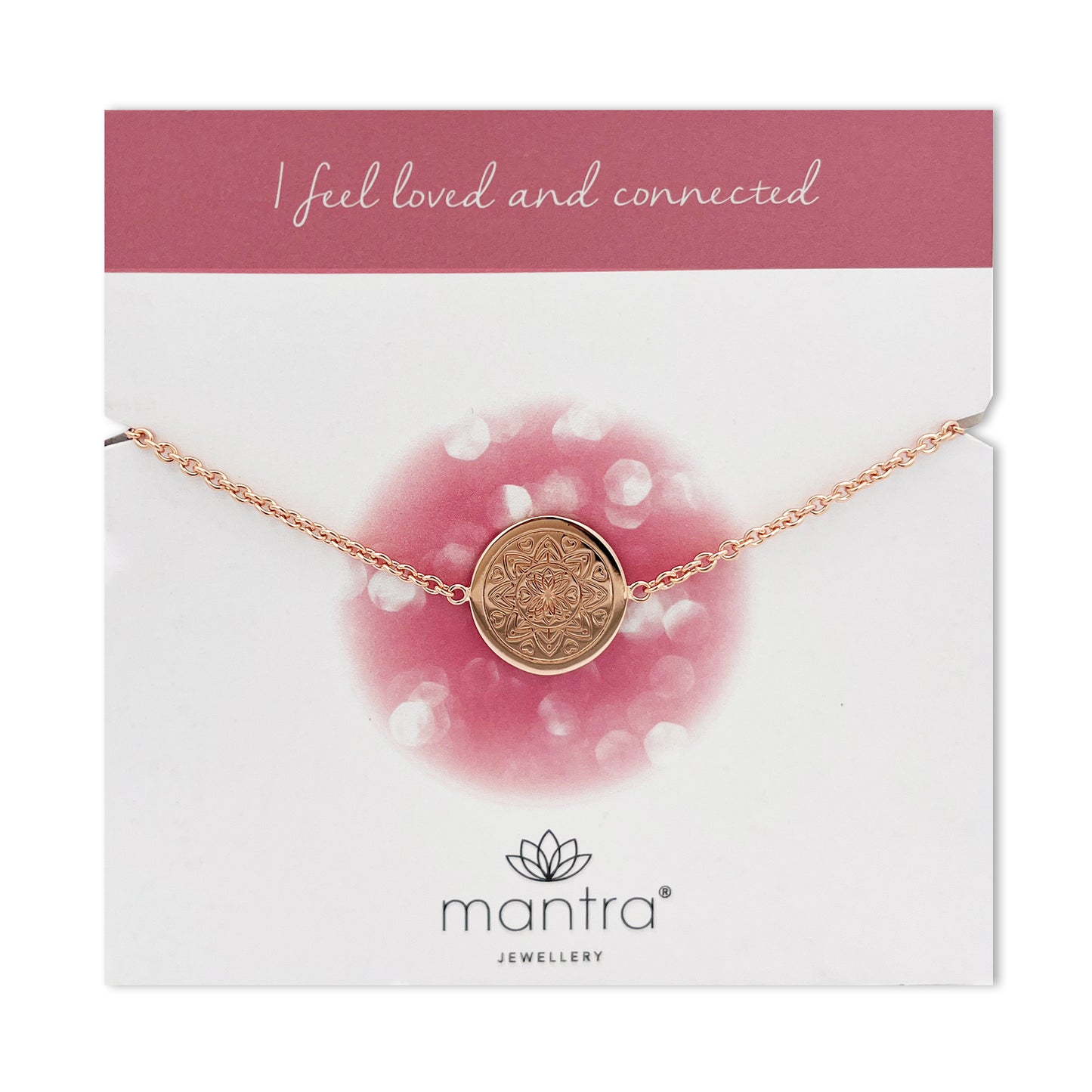 Love Mandala Disc Bracelet in Rose Gold