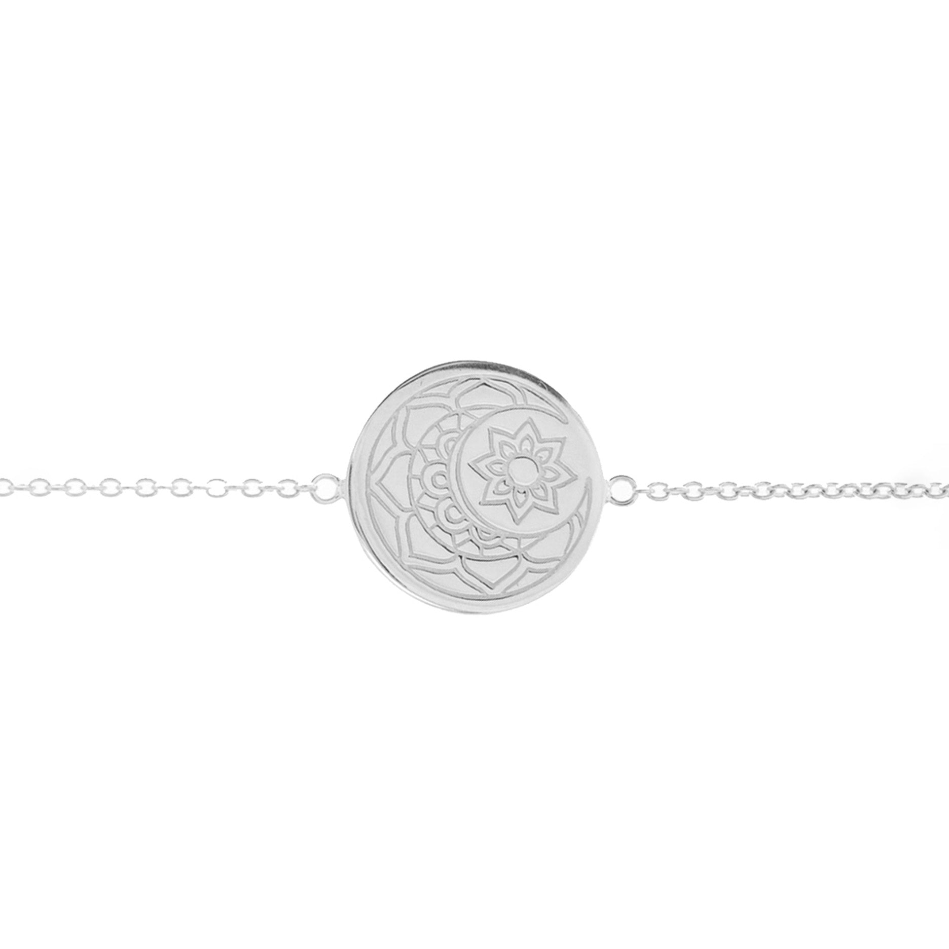 Mantra Jewellery Moon & Sun Disc Bracelet in Sterling Silver