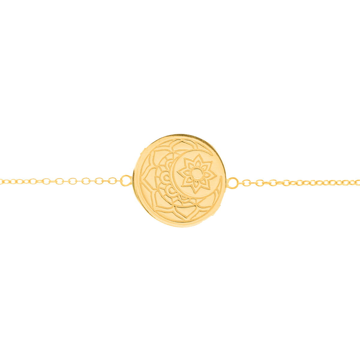 Moon & Sun Disc Bracelet in Gold