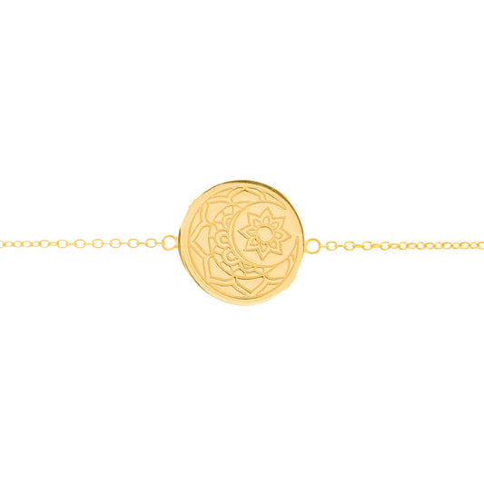 Moon & Sun Disc Bracelet in Gold
