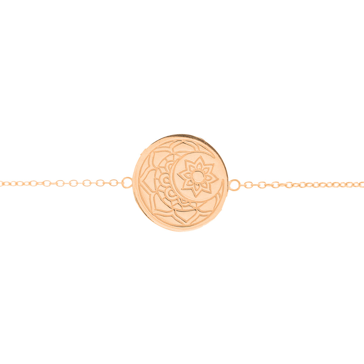 Mantra Jewellery Moon & Sun Disc Bracelet in Rose Gold