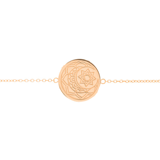 Moon & Sun Disc Bracelet in Rose Gold