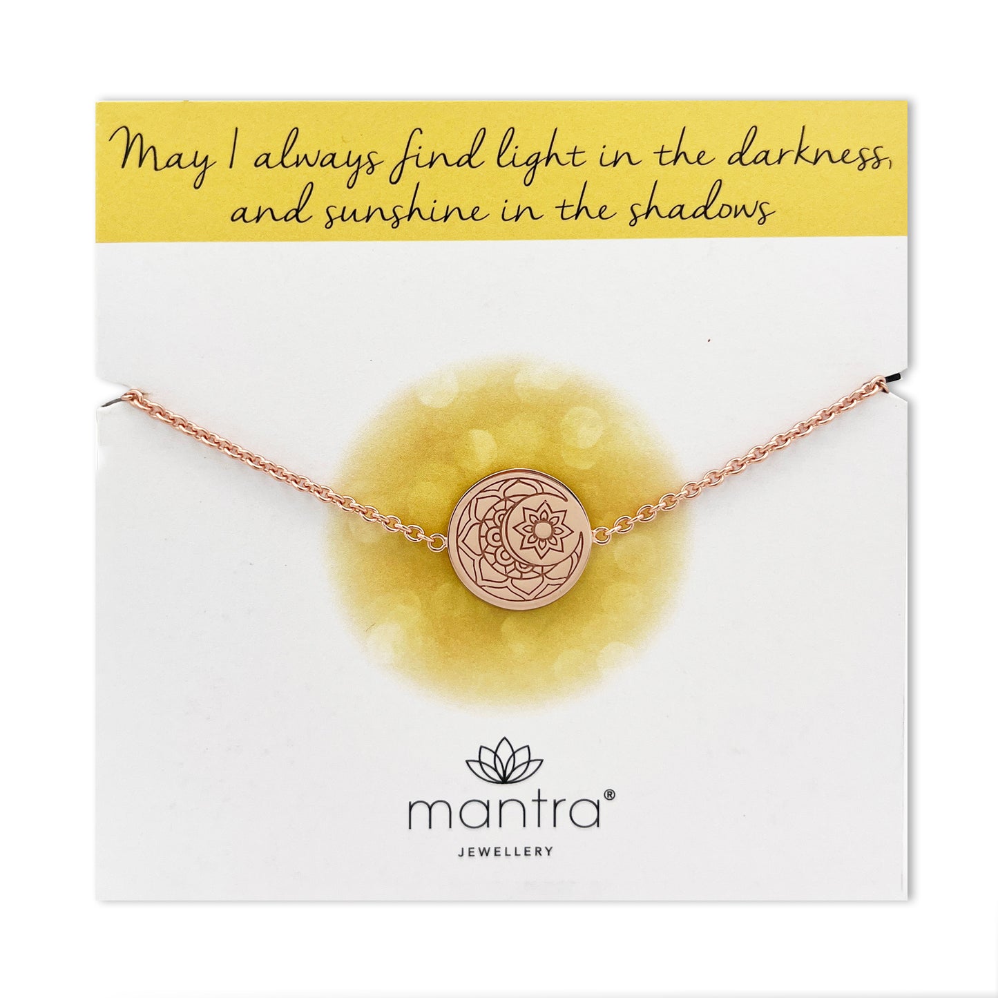 Moon & Sun Disc Bracelet in Rose Gold