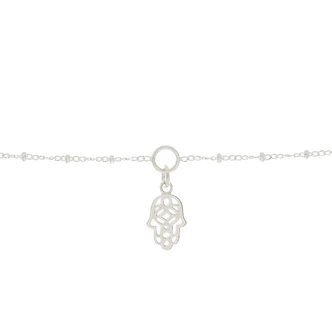 Mantra Jewellery Hamsa Hand Charm Bracelet in Sterling Silver