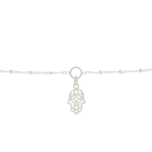 Hamsa Hand Charm Bracelet in Sterling Silver
