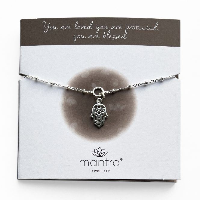 Hamsa Hand Charm Bracelet in Sterling Silver