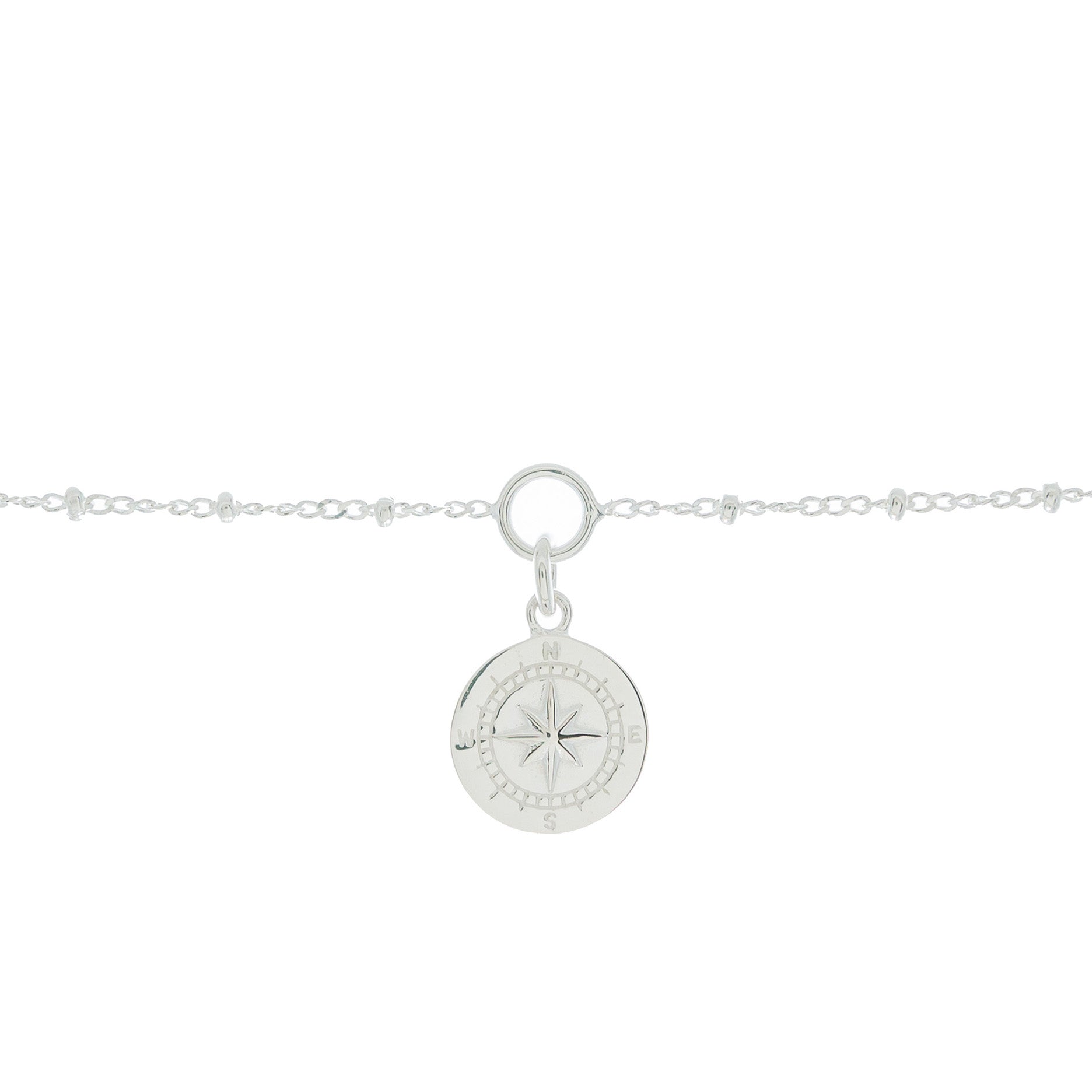 Mantra Jewellery Compass Charm Bracelet in Sterling Silver