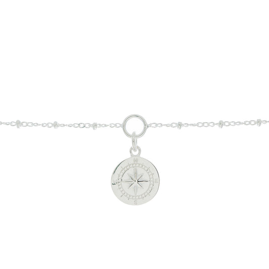 Compass Charm Bracelet in Sterling Silver