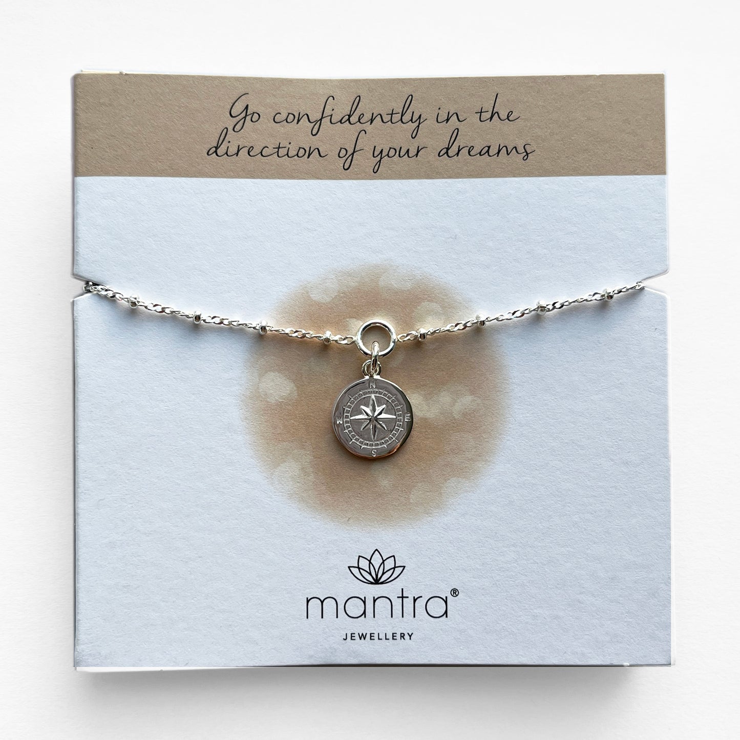 Compass Charm Bracelet in Sterling Silver
