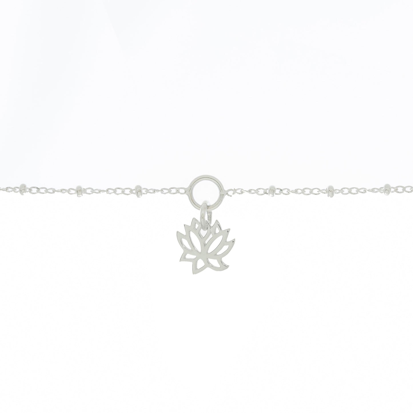 Lotus Charm Bracelet in Sterling Silver