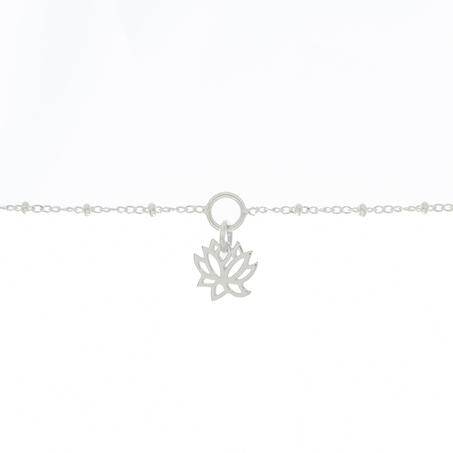 Mantra Jewellery Lotus Charm Bracelet in Sterling Silver