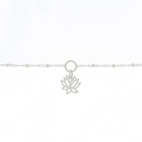 Lotus Charm Bracelet in Sterling Silver