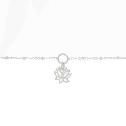 Lotus Charm Bracelet in Sterling Silver