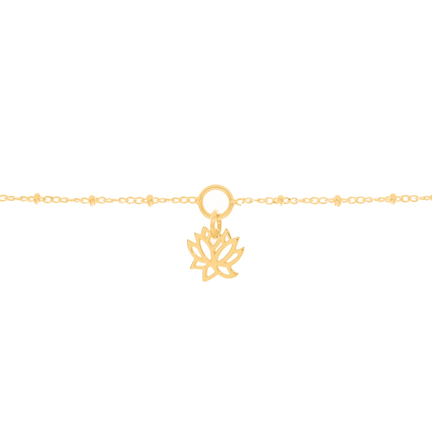 Lotus Charm Bracelet in Gold